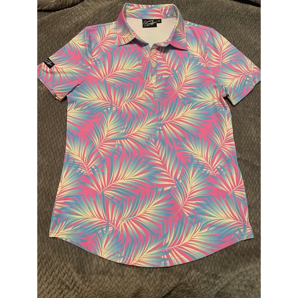 Sunday Swagger Women's Golf Polo -Pink/Blue - size XS